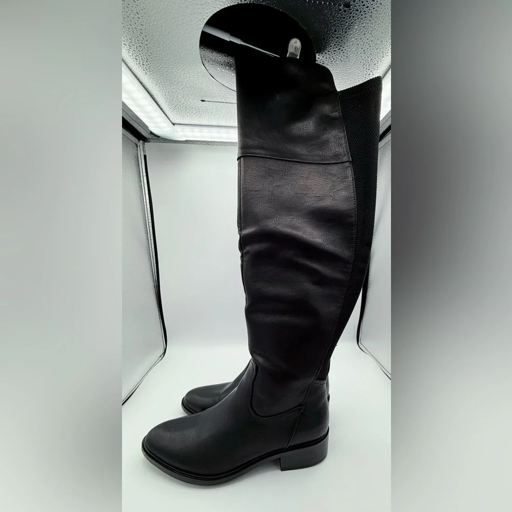 BareTraps‎ Anika Over-The-Knee Black Boots Wide Calf Comfort Riding Style Size 8